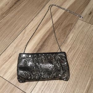 BCBG Silver Mesh cross body bag